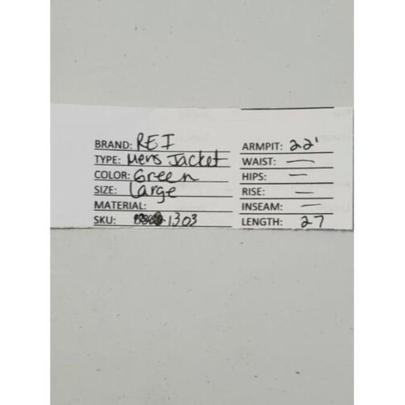 REI Men’s Size Large Ribbed Fleece Jacket Army Green Polartec Full Zip - Picture 10 of 10